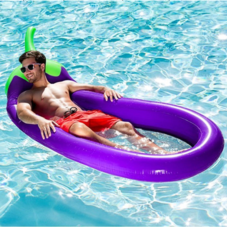 ins children floating bed adult swimming ring adults water inflatable eggplant floating net red oversized floating mat blisters