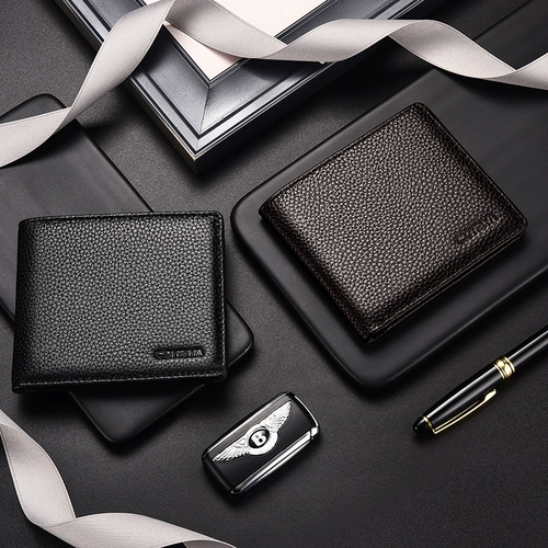 Кожаный короткий бумажник, тонкий кошелек, картхолдер, сумка, воловья кожа, из натуральной кожи