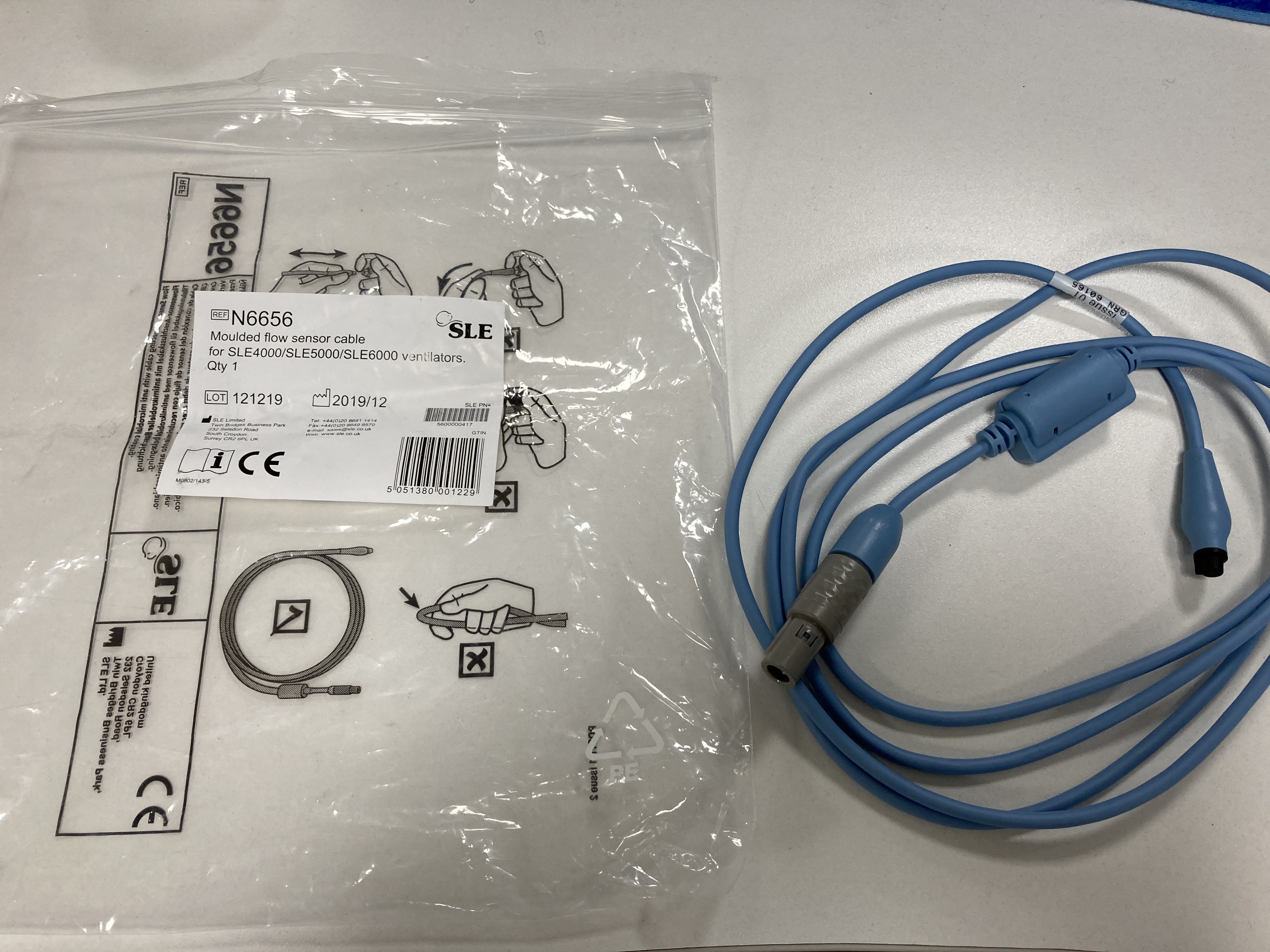 兼容SLE5000呼吸机流量传感器连接线