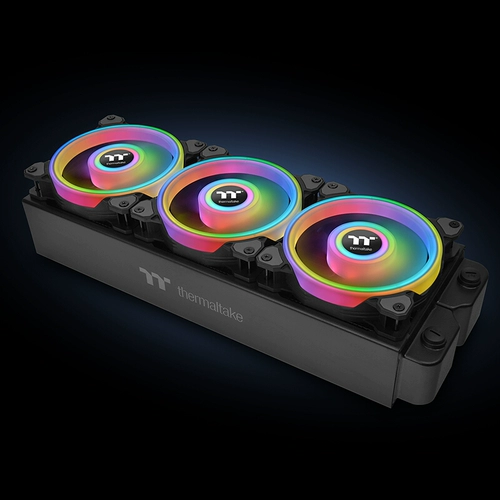 TT RIING QUAD 12 Светодиодный RGB Черно -белая вода холодный процессор DETAED CHECTER FAN 12/14CM