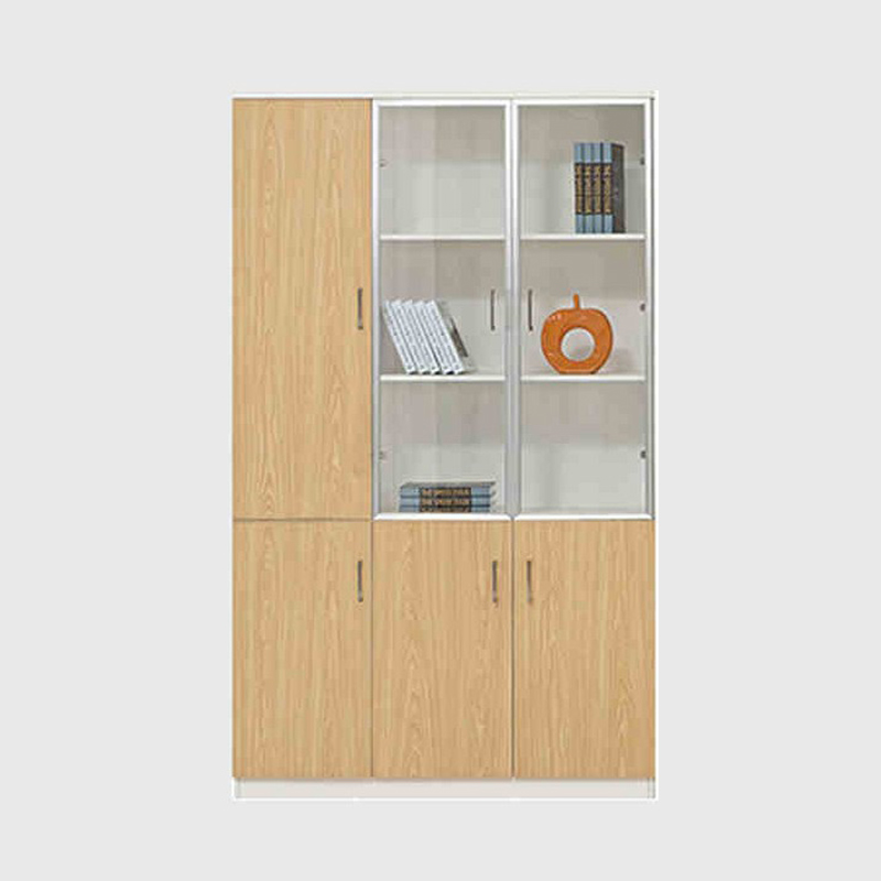 Shanghai Wooden File Cabinet with Lock Staff Data Cabinet File Cabinet Office Glass Book Cabinet