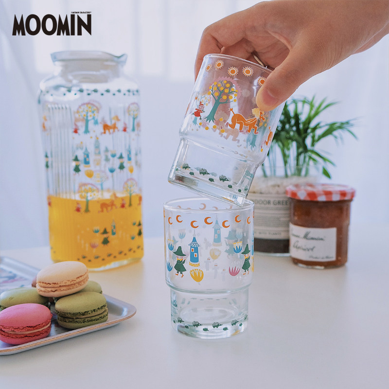 Japan imported mminmoomin unleaded glass cold drink girl's cup cool water cup cute with a heat resistant water cup