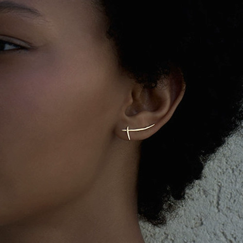 Новый продукт израильский дизайнер Gittit Sterling Silver Minimalist Serrings Серьги нейтральные серьги для ушей самурай уш