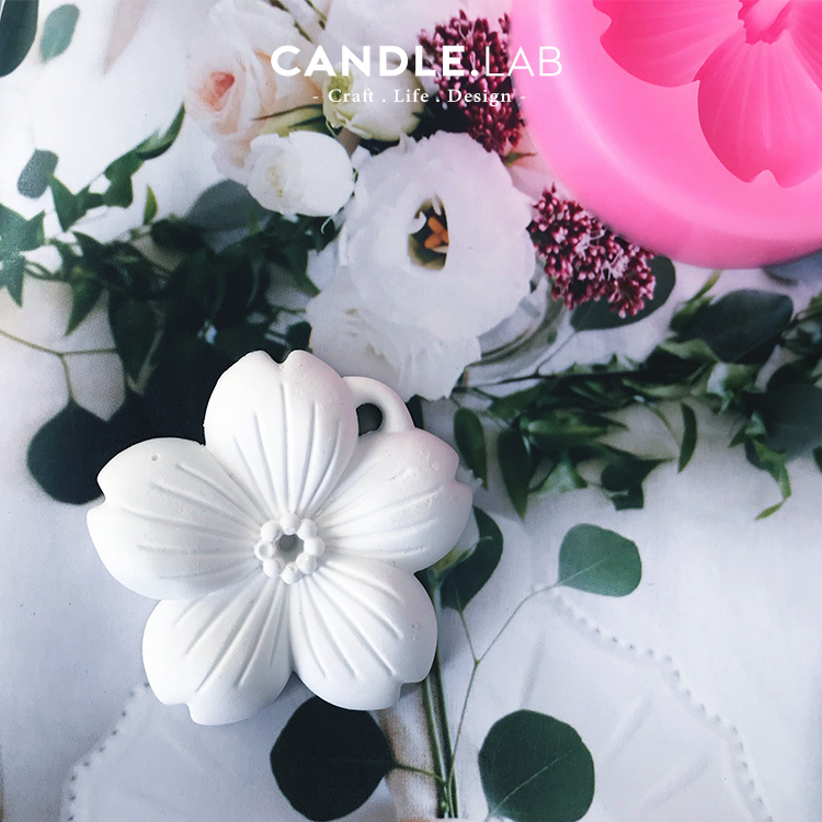 CANDLE LAB) Cherry Blossom DIY Fragrant Lavender Plaster Candle Flaring Stone Handmade Vehicular Pendant Silicone Molds 09-Taobao