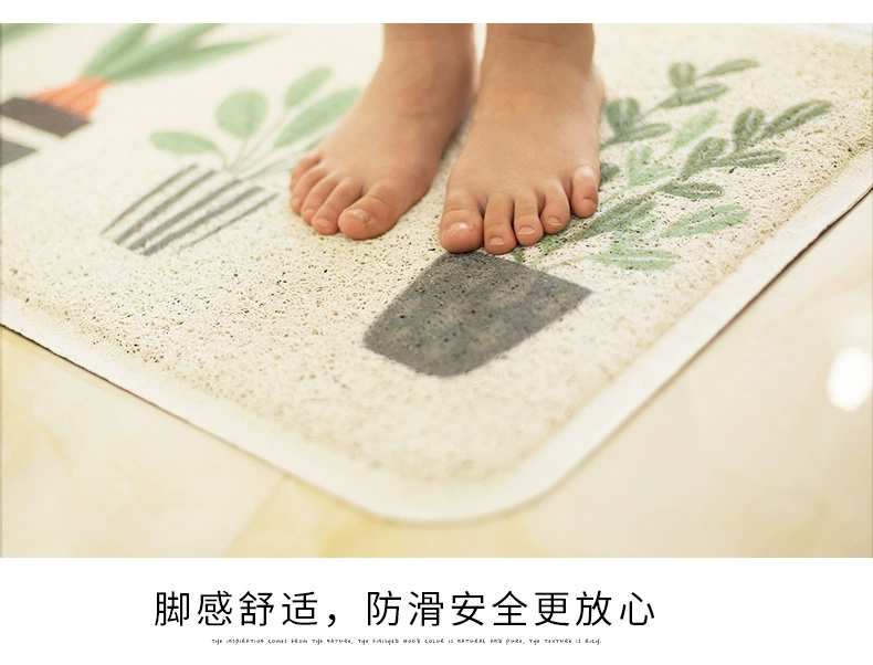 Tình yêu màu đen và trắng bụi chà tắm Land cửa dây mat vòng pad thảm không thấm nước không trượt mat bếp tùy chỉnh PCV - Thảm sàn