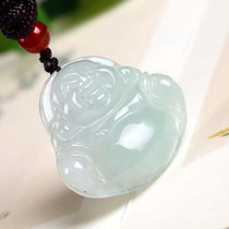 Myanmar natural jade pendant womens Jade Buddha necklace Jade Maitreya Buddha pendant ice Jade Buddha pendant