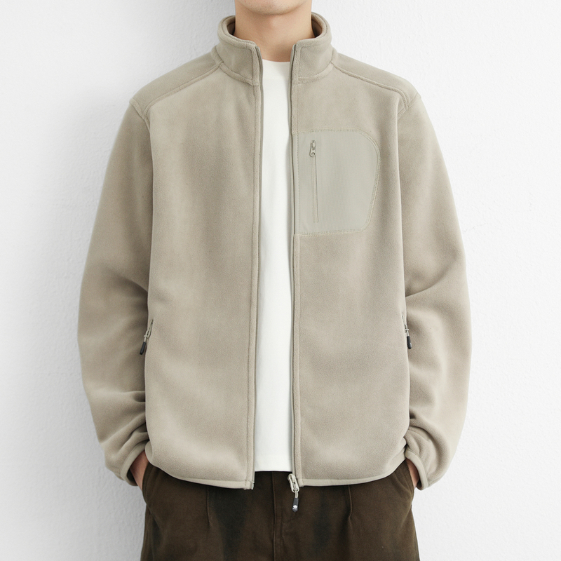 Men's Fleece Jacket for Autumn and Winter, Thickened and Warm, Double-Sided Fleece, Zip-Up Cardigan, Sweatshirt with Inner Lining, Stand-Up Collar Jacket Men's Fleece Jacket for Autumn and Winter, Thickened and Warm, Double-Sided Fleece, Zip-Up Cardigan, Sweatshirt with Inner Lining, Stand-Up Collar Jacket