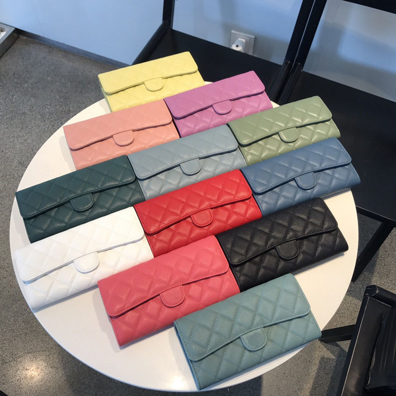 Xiangxiangjia New Color Genuine Leather Fine Grain Caviar Cowhide Long Wallet 80% off Women's Wallet with Multiple Card Slots and Coin Purse Xiangxiangjia New Color Genuine Leather Fine Grain Caviar Cowhide Long Wallet 80% off Women's Wallet with Multiple Card Slots and Coin Purse