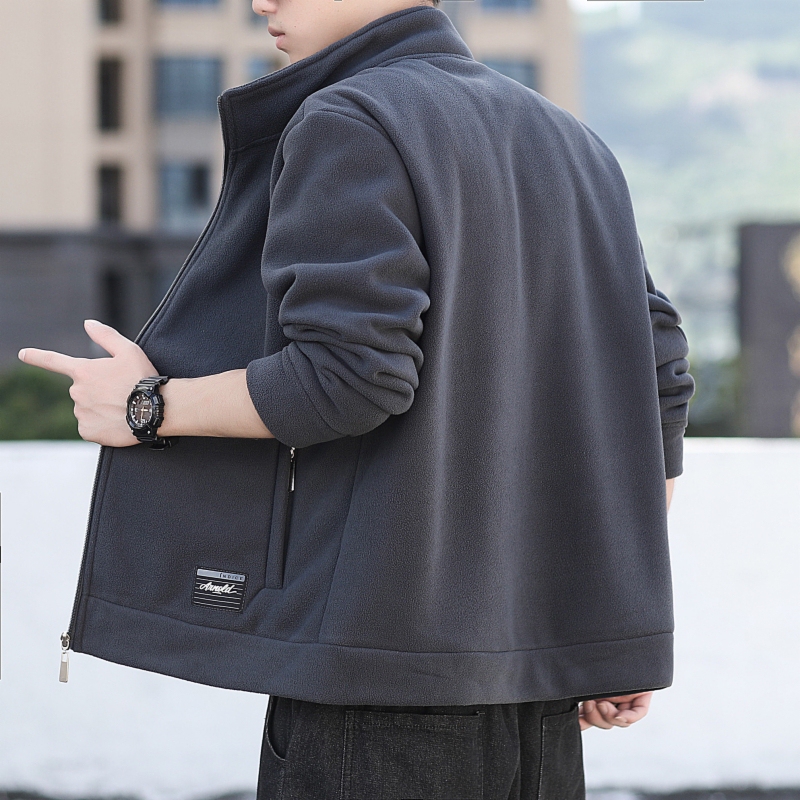 Men's Fleece Jacket for Autumn and Winter, Trendy and Stylish, with Added Fleece and Thickened Windproof Features, Stand-Up Collar, Fleece Sweatshirt Men's Fleece Jacket for Autumn and Winter, Trendy and Stylish, with Added Fleece and Thickened Windproof Features, Stand-Up Collar, Fleece Sweatshirt