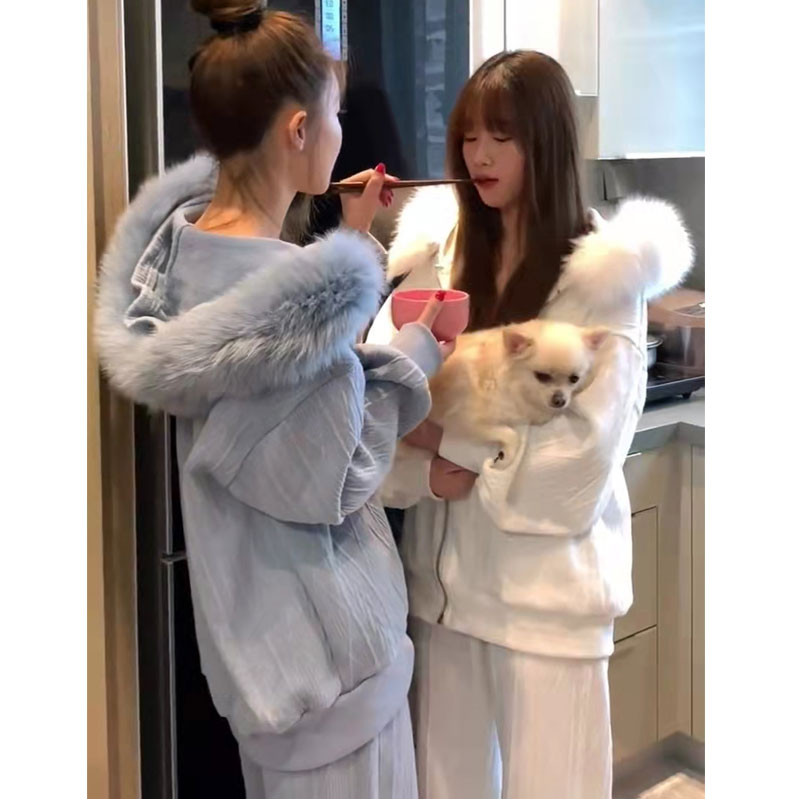 Large size women's 2021 spring coat plus velvet knitted fat sister twist two-piece set fat mm temperament and thin suit