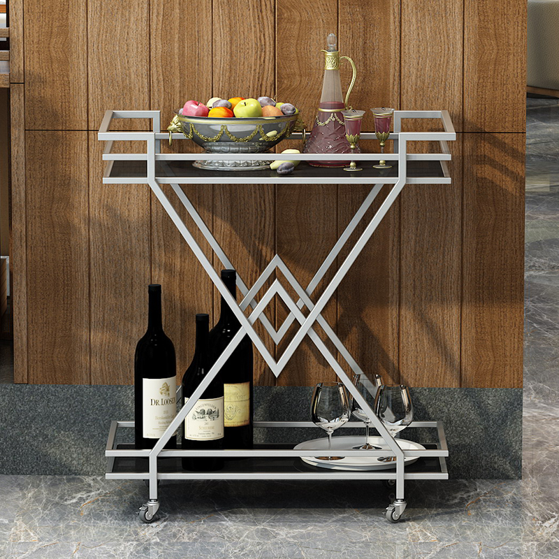 Light lavish European style dining car Cusp Wine Waterwheel Sweet car Fire pot Shop Grocery Cart Fruit Cart Small Cart Manufacturer Direct