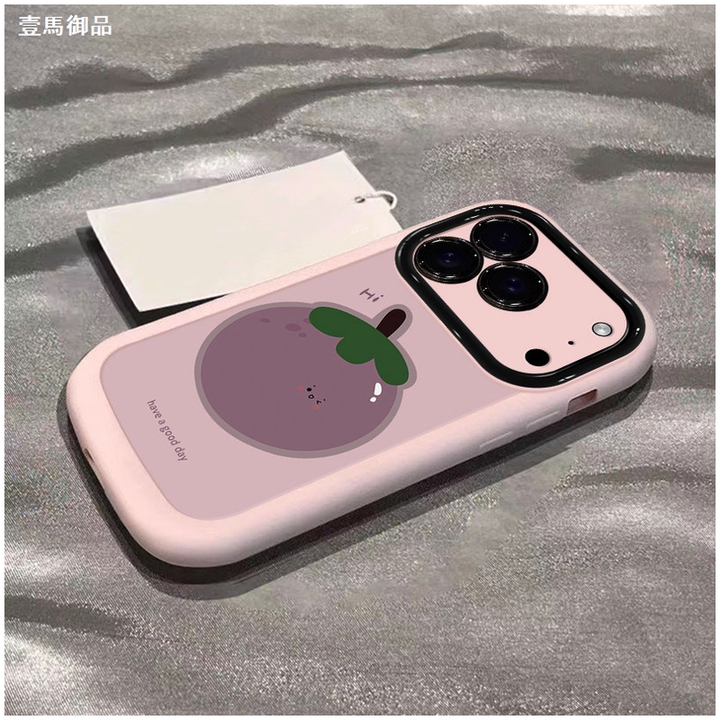 [Imported Soft Silicone] Suitable for Apple 17 Pro Max Phone Case, iPhone Air New Model 17E Full Coverage Anti-Drop 16 Pro Protective Case, Cartoon Mangosteen Stylish 15 Pro 14 High-End Feel for Women