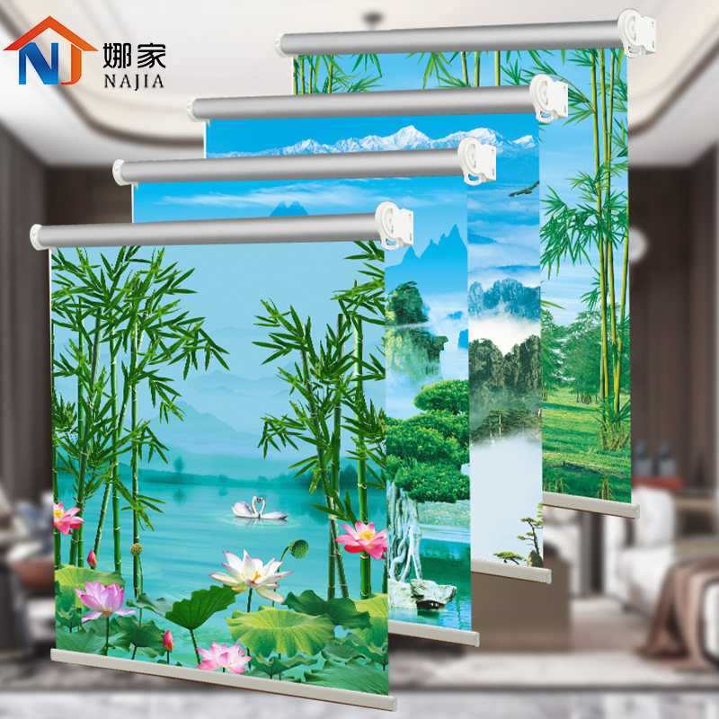 Roller Blinds Curtains Free to install Makeup Room Kitchen Bathroom Toilet Windows Shading sunbeds Waterproof Pull Blinds