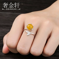 S925 Sterling Silver Ring Hỗ trợ rỗng Thiết lập bọt Nàng tiên cá dát Crystal Honey Wax Ring Hỗ trợ 7-9 hạt nhẫn cưới doji