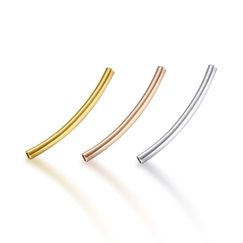 Глянцевая изогнутая трубка ручной работы с аксессуарами, ручка, аксессуар с бусинами, браслет на ногу, серебро 925 пробы, золото 18 карат, «сделай сам»