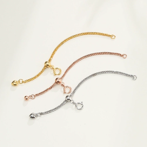 Длинное ожерелье, регулируемые аксессуары, серебро 925 пробы, золото 750 пробы