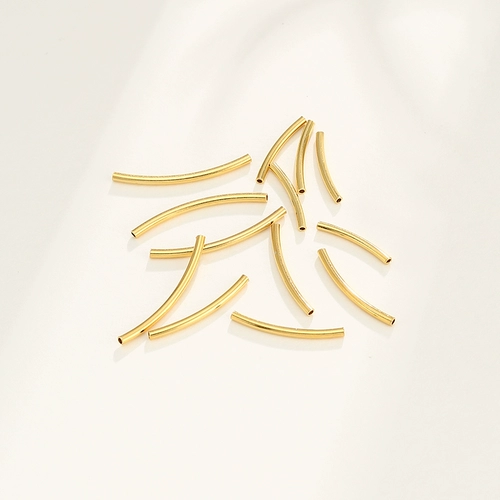 Глянцевая изогнутая трубка ручной работы с аксессуарами, ручка, аксессуар с бусинами, браслет на ногу, серебро 925 пробы, золото 18 карат, «сделай сам»