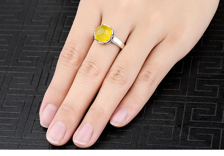 S925 Nhẫn bạc Sterling Hỗ trợ trống Phụ nữ Vương miện Bạc Người được khảm Sáp ong Hổ phách Cài đặt 6 * 6 8 * 8 10 * 10 nhẫn vàng nam 24k