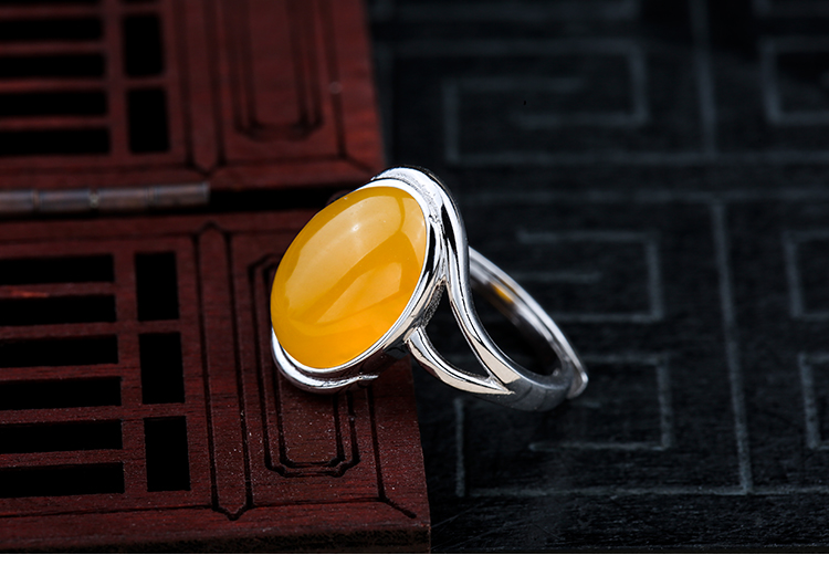 S925 nhẫn bạc hỗ trợ trống tính khí đơn giản phiên bản tiếng Hàn của hổ phách mật ong vòng hỗ trợ nhẫn tự làm nam nữ nhẫn hỗ trợ trống nhẫn vàng 18k