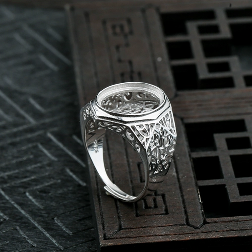 Инкрустация камня из воскового агата подходит для мужчин и женщин, бирюзовое кольцо с камнем, обручальное кольцо, серебро 925 пробы, золото 750 пробы