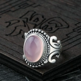 Обручальное кольцо, ретро инкрустация камня из воскового агата, серебро 925 пробы, делается под заказ