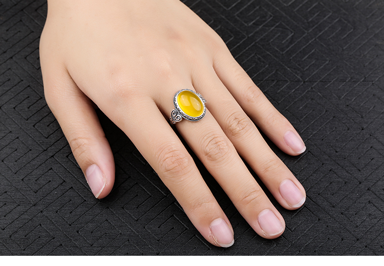 Nhẫn bạc 925 được kéo theo vòng Ruby Amber 8 * 10 9 * 9 10 * 14 12 * 12 12 * 16 15 * 20 nhẫn dr