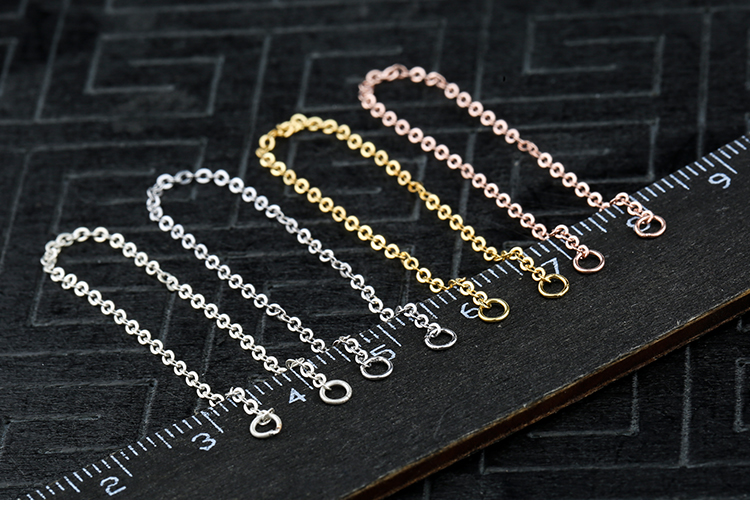 Bạc 925 sterling phụ kiện DIY vật liệu vòng đeo tay chuỗi mở rộng chuỗi dài chuỗi chéo đuôi O chuỗi từ - Vòng đeo tay Clasp vòng dâu tằm
