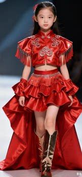 Children's Dress, High-End Light Luxury, Niche New Chinese Style, Cheongsam Dress, Children's Piano Performance, Catwalk Performance Costume