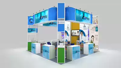 -Exhibition Special installation standard change to aluminum extruded material Aluminum booth Aluminum alloy booth exhibition hall design square column construction