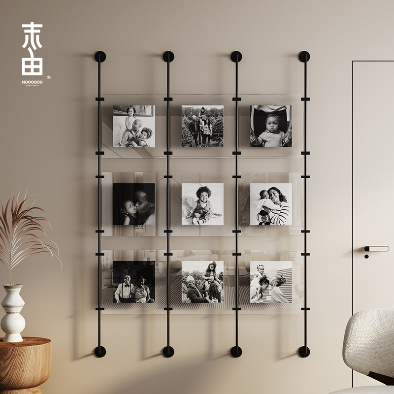 Acrylic Metal Rod Decorative Painting for Entrance Hallway Photo Wall, High-End Hanging Painting, Niche Art Background Wall Installation