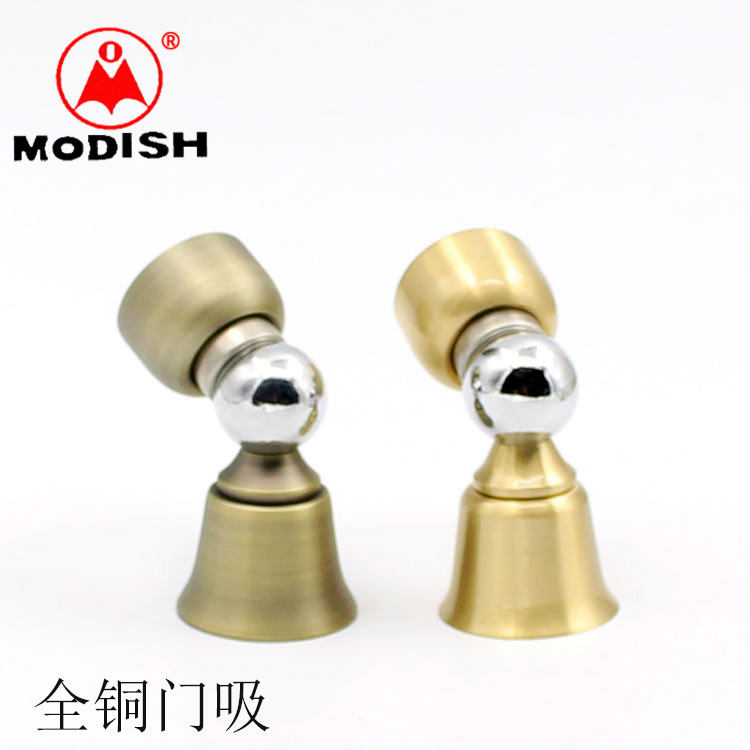  Full copper short door suction strong magnetic pure copper short suction door stopper super short green ancient bronze door suction door stopper wall suction