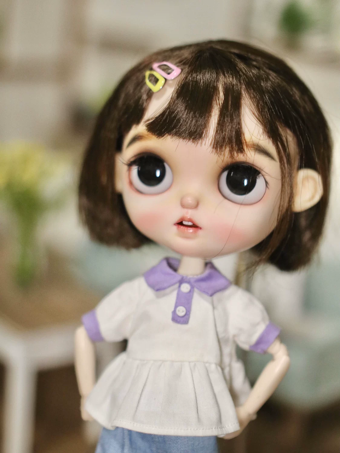 BLYTHE маленькая тканевая OB24 Keer Azone19 суставная кукла одежда лацкан кукольная рубашка