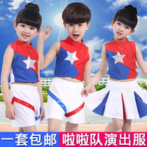 61 Childrens cheerleading costumes Performance costumes Childrens La La exercise Kindergarten boys and girls Childrens cheerleading team