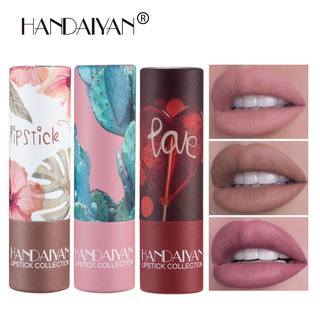 Popular european and american makeup paper tube lipstick, moisturizing matte velvet mist, not easy to fade, nude color, earthy color