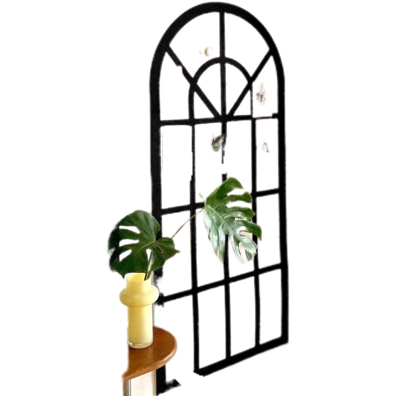 Fake Window Frame French Window Wall Stickers, No-Drill Creative Felt Board Decorations, Glasses Storage Soft Decor Wall Stickers