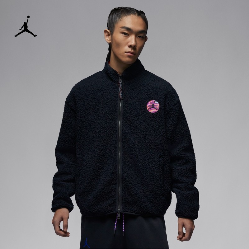 Jordan official Nike Jordan male winter style jacket jacket imitation lamb suede fashion soft thickened FV4017 -Taobao