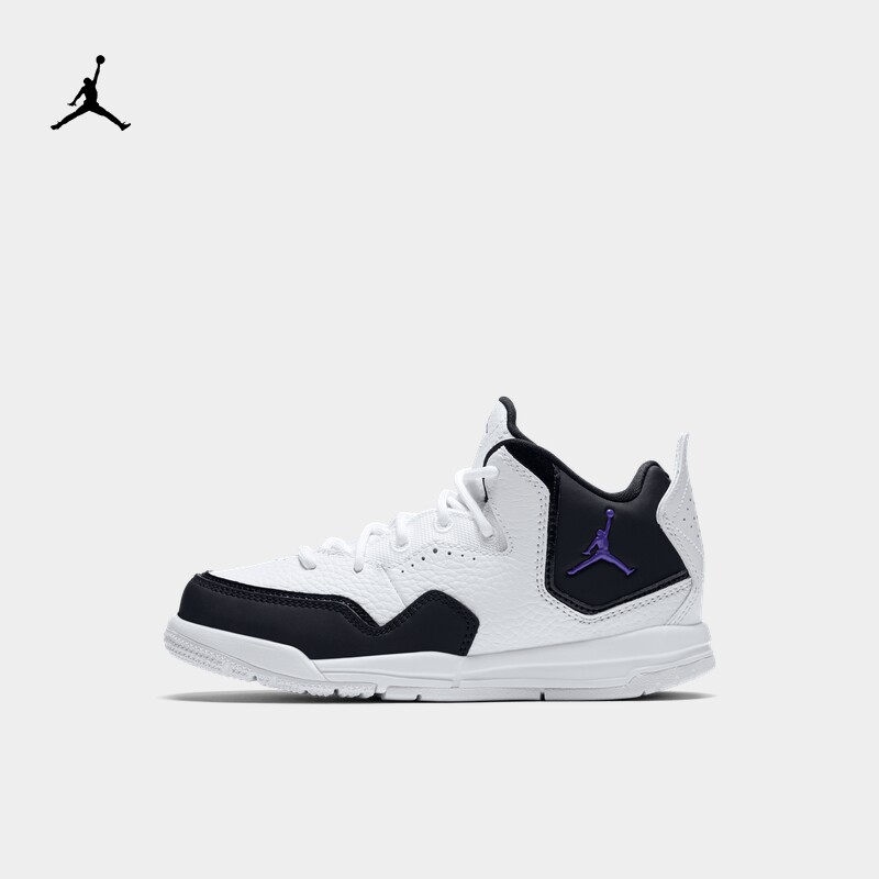 Jordan official Nike Jordan boy COURTSIDE 23 toddler sports children's shoes part leather face AQ7734-Taobao