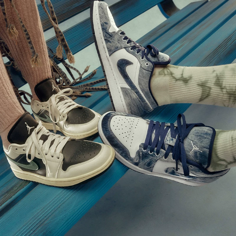 Кроссовки Nike Jordan для женщин с вышивкой, летние плоскодонные легкие кроссовки JORDAN AJ1 DC0774