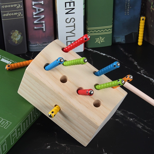 Детская деревянная интеллектуальная игрушка Монтессори для мальчиков и девочек, магнитные детские учебные пособия для рыбалки, раннее развитие