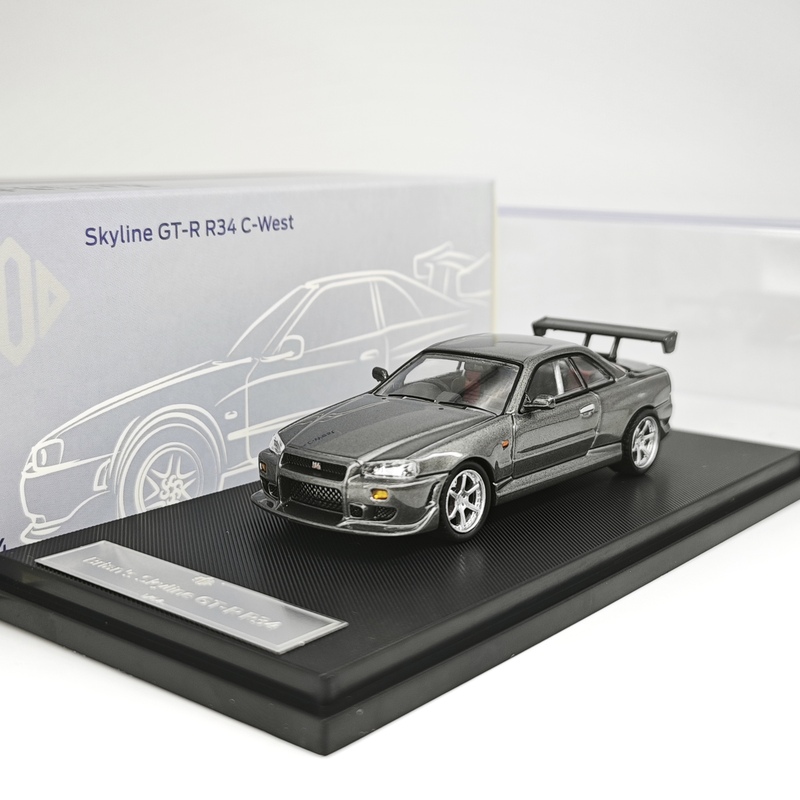 In-Stock Kod × Gfcc 1/64 Nissan R34 C-West Fast & Furious 2 Painted Alloy Car Model Collectible Gift