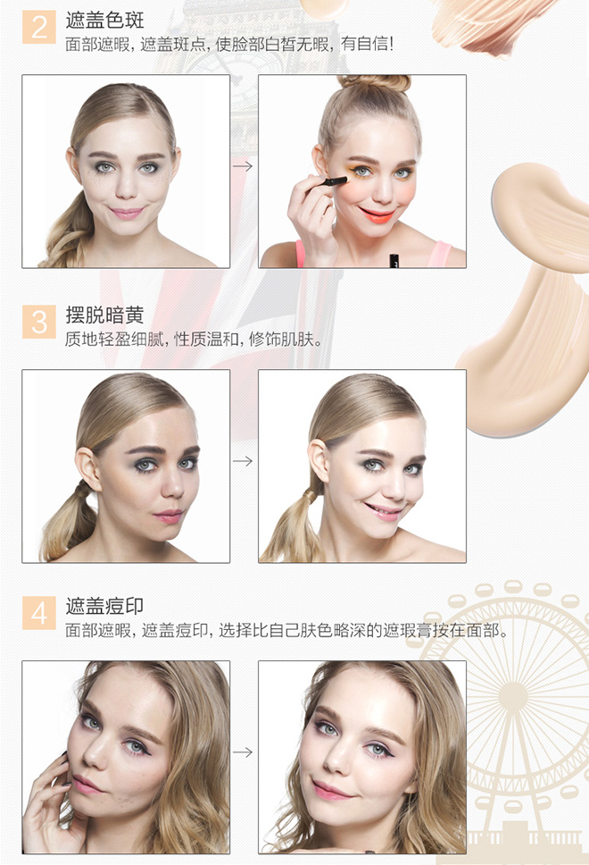 Mặt kính phổ biến cho trẻ em mèo che khuyết điểm bút 3.2g ngay cả màu da dễ dàng để đẩy sạch mụn trứng cá quầng thâm kem che mụn