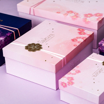 Creative fantasy pink purple cherry blossom box Birthday gift box Packaging box Mothers Day hand gift box Small