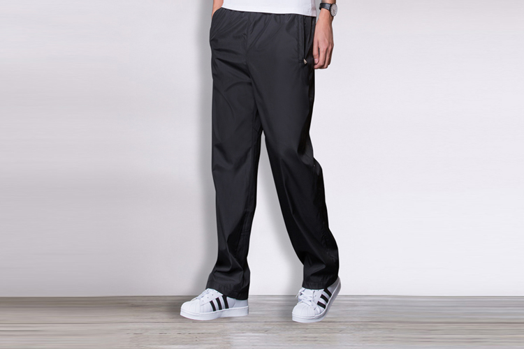 Quần thể thao nam mùa thu đông cộng với quần nhung dày polyester trượt mặt mặc ấm ấm quần baggy nam