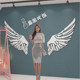 Beauty salon wall decoration hall layout wings net red check-in background wall nail shop wallpaper stickers