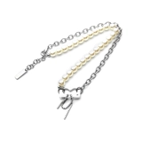 Ожерелье для влюбленных из жемчуга подходит для мужчин и женщин в стиле хип-хоп, книжная обложка, универсальный комплект