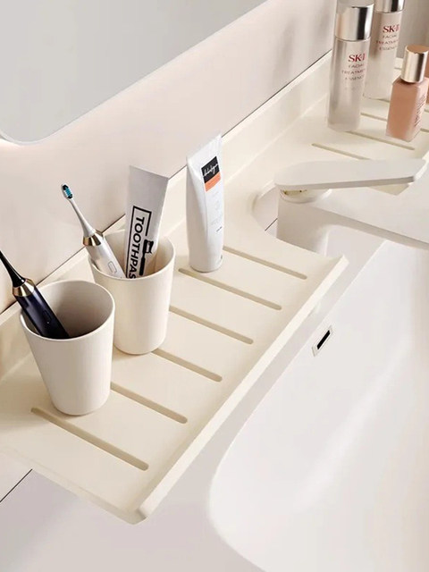 French Ziwoo Cream-Style Washbasin Shelf Bathroom Vanity Sink Bathroom Mirror Front Storage Rack