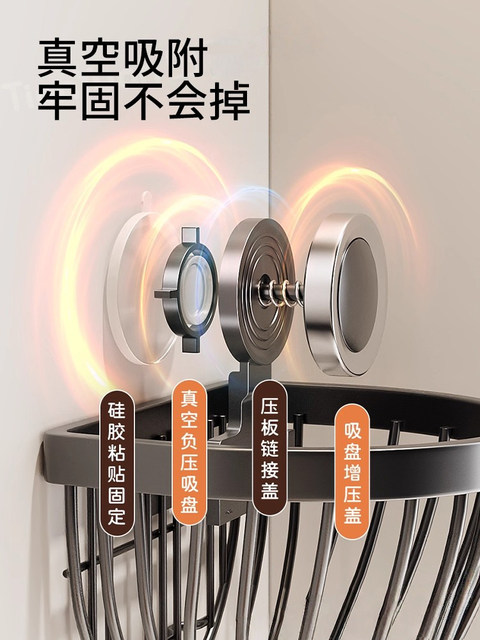 French Ziwoo Kitchen Onion, Ginger, and Garlic Storage Basket Wall-Mounted Storage Rack Household Suction Cup Stainless Steel Hanging Basket