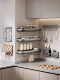 French Ziwoo Kitchen Storage Rack Multi-Functional Seasoning Storage Rack Wall-Mounted Knife Holder Home Storage Organizer