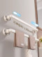 French Ziwoo Suction Cup Retractable Towel Rack Bathroom No-Drill Hanging Rod Bathroom Storage Shelf Wall-Mounted