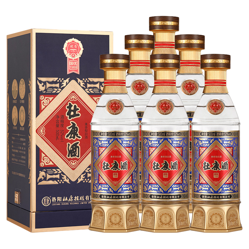杜康酒国优1988 白酒整箱52度500mL*6瓶兼香型白酒评价- 淘宝网